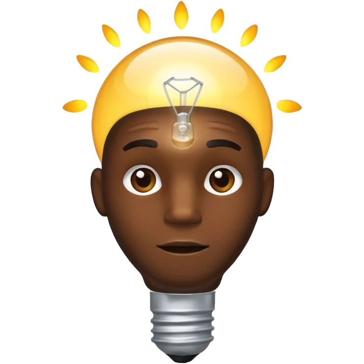 Black male head shaped like lightbulb  emoji