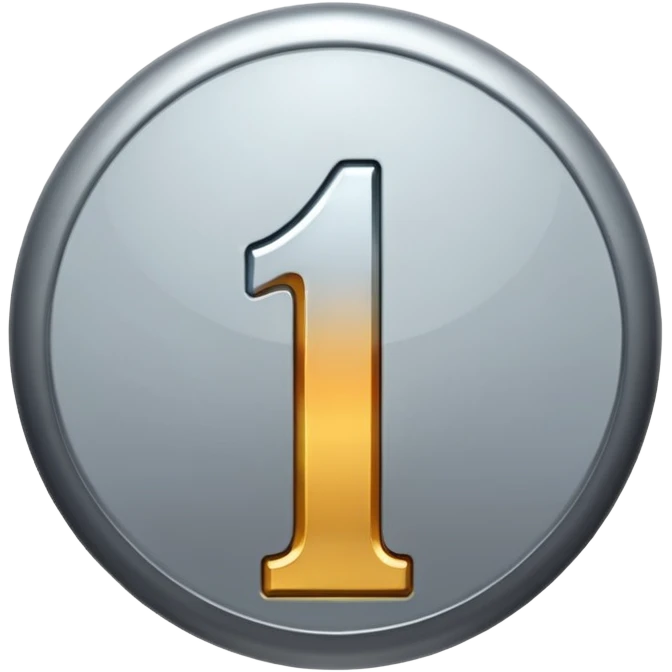 NUMER 1 IN SILVER emoji
