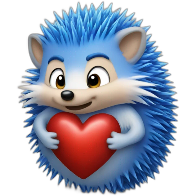 blue hedgehog heart emoji