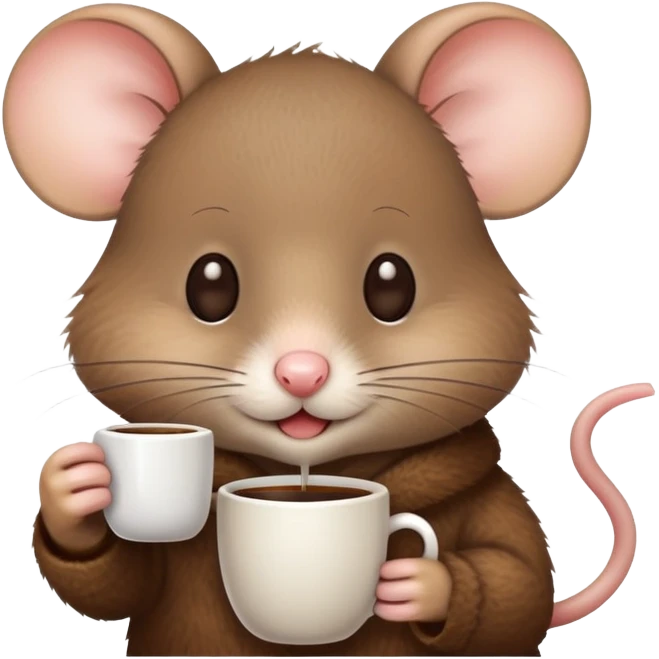A mouse that drinks coffee emoji