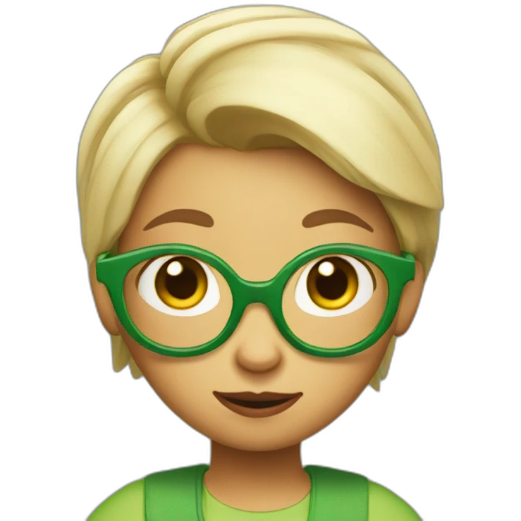 chicken little female with a green shirt emoji