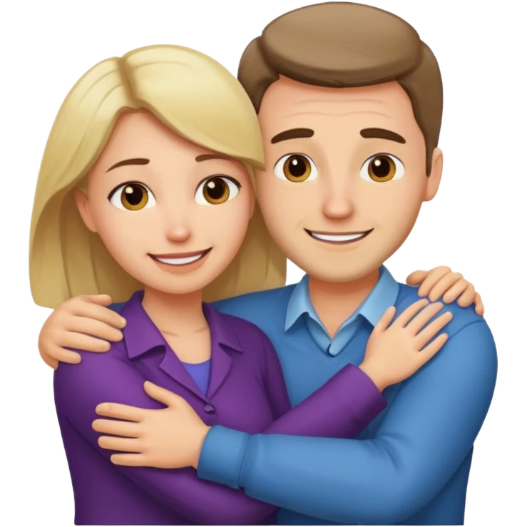 two Bestie man and woman coworkers teacher hug sarcastic emoji