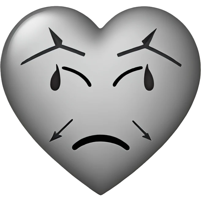 Sad face Heart with arrows emoji
