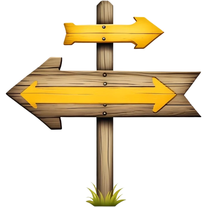 Camino de Santiago road sign with yellow arrow emoji