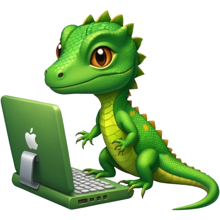 Lizard typing on a computer  emoji