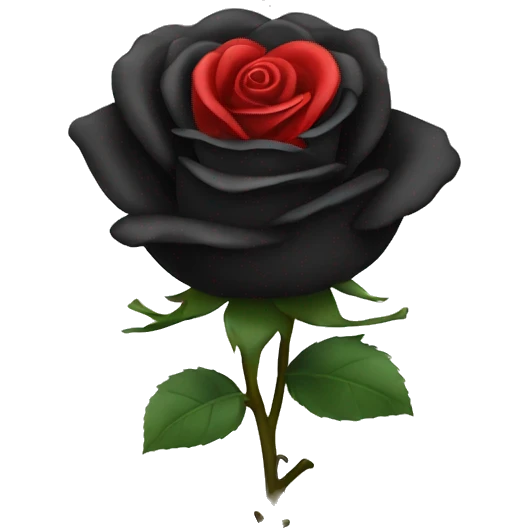 black rose  with red heart  emoji