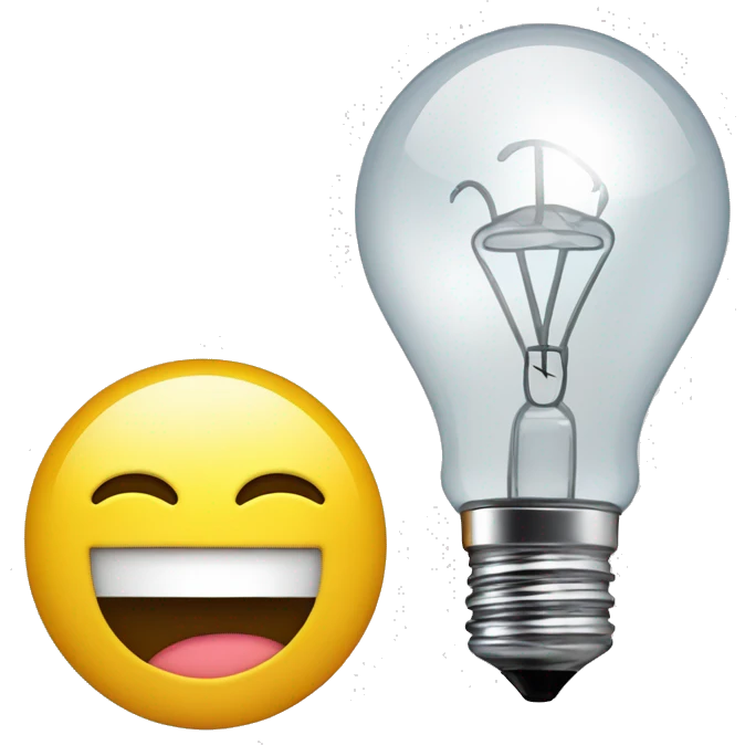 Un smiley qui a une ampoule au-dessus de la tête emoji