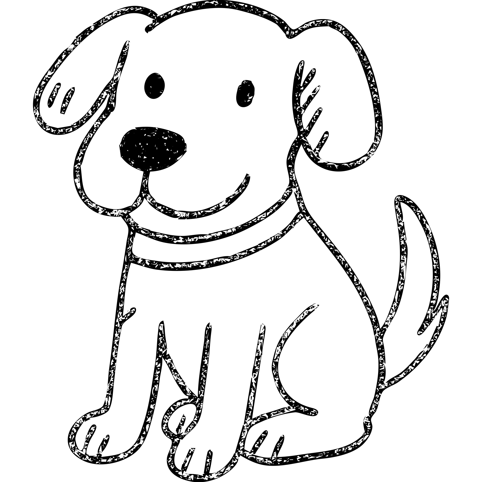 hand drawn outlined dog icon emoji