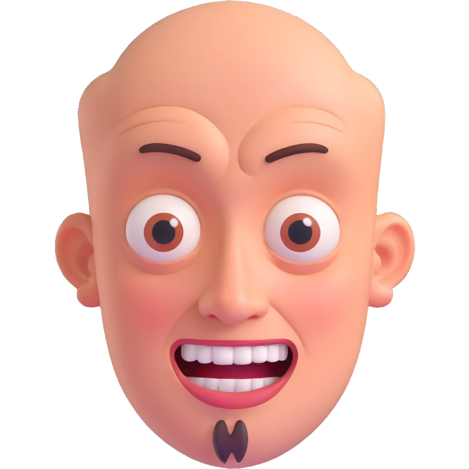 discord role icon for a psychiatric clinic, absurdly funny patient character with exaggerated facial features, playful and memorable, 3D style, color #6fe8f3 emoji