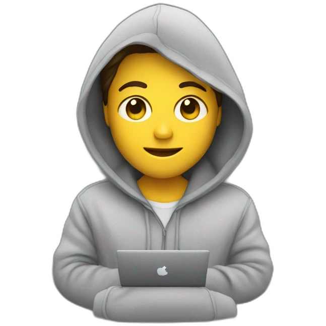 designer with hoodie and a macbook emoji