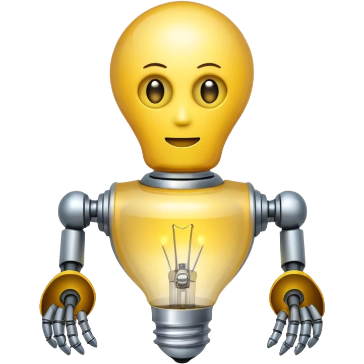 emoji for artificial intelligence, lightbulb, robot features emoji