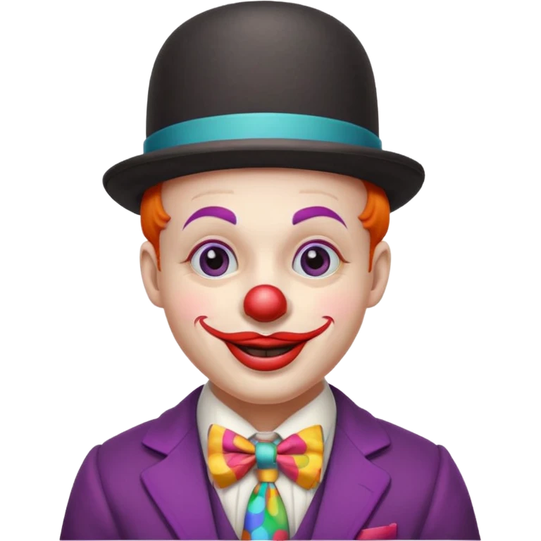 Clown in bowler hat & tie emoji