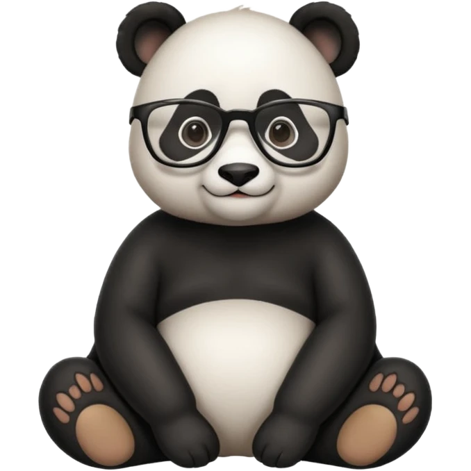 panda sit alone with glasses full body emoji
