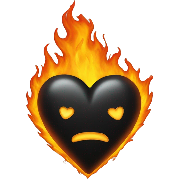 Black heart on fire emoji