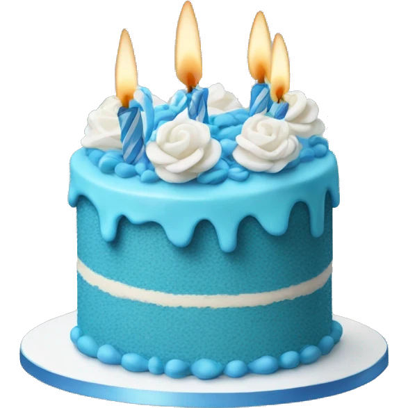 Blue birthday cake emoji