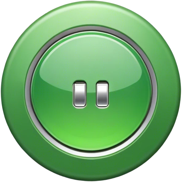 Green button top view emoji