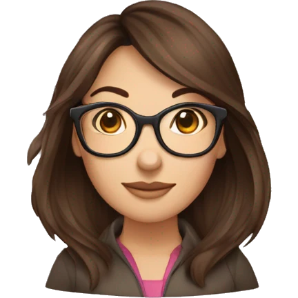 femme brune lunettes qui fait du barebow, cheveux mi long, brun emoji