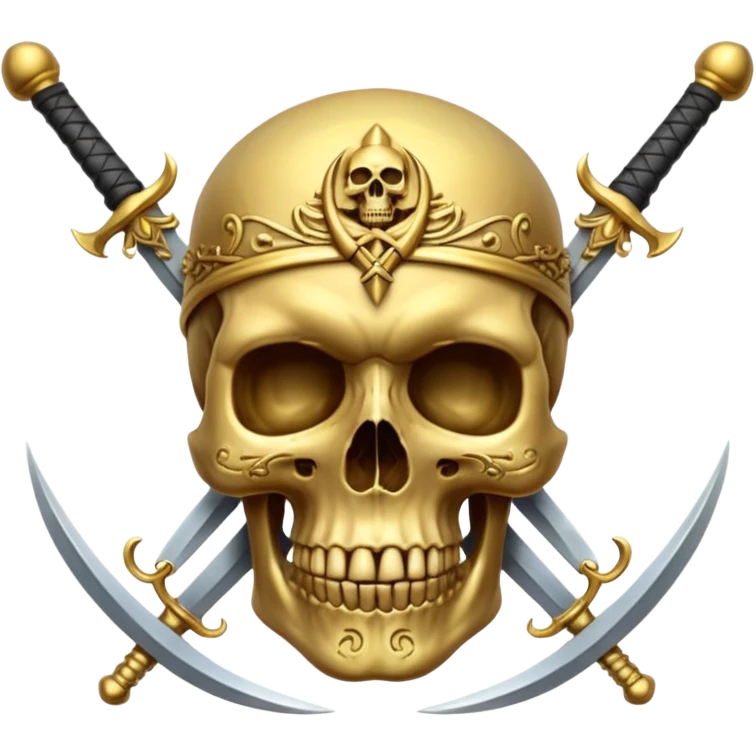 gold skull with swords emoji