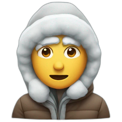 person who is cold with snow  emoji