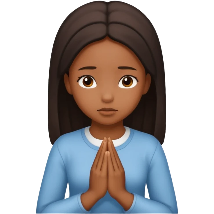 Faça uma menina orando negra  emoji