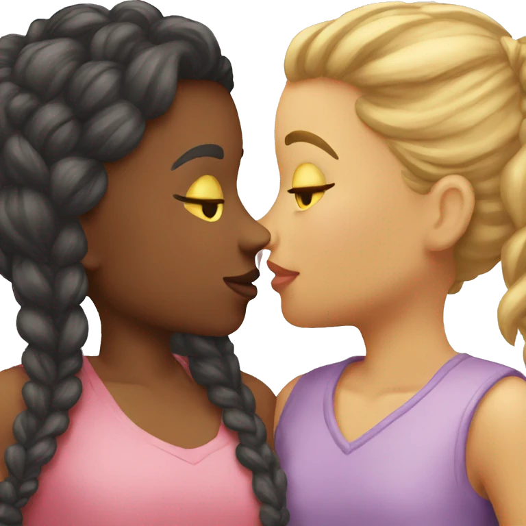 two girls given a kiss emoji
