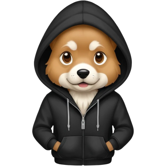 Dog wearing hoodie emoji