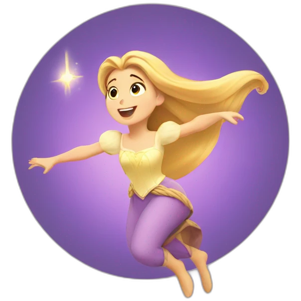 Rapunzel flying light emoji