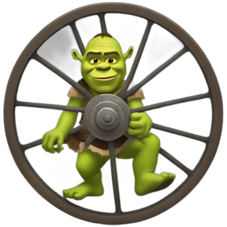 Shrek on a wheel emoji