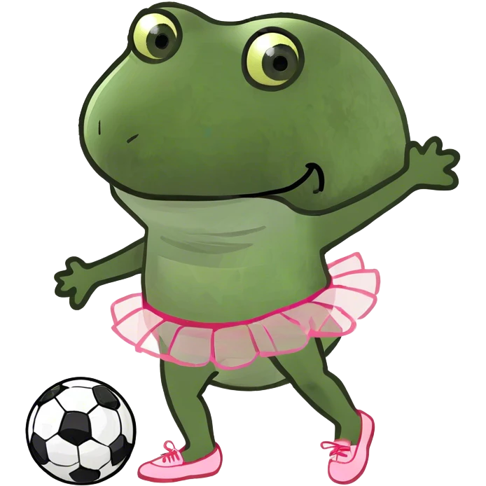 Ballet shoes and soccer ball emoji