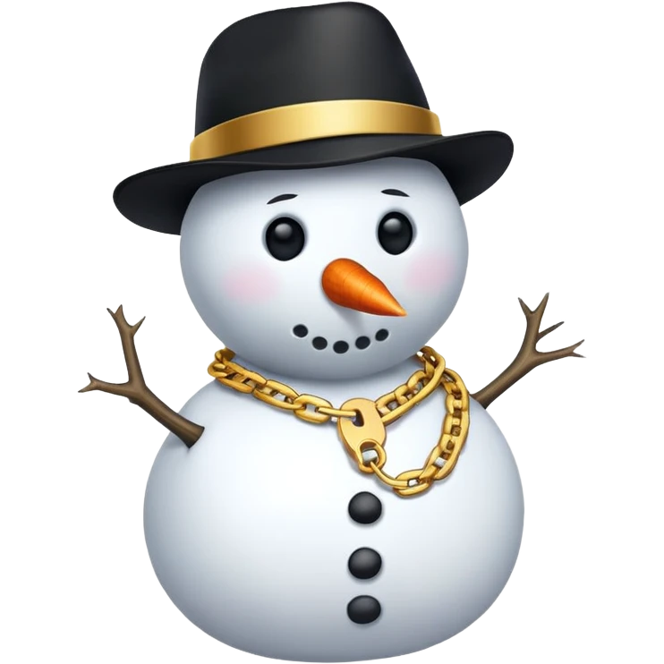Gangster Snowman with gold chain  emoji