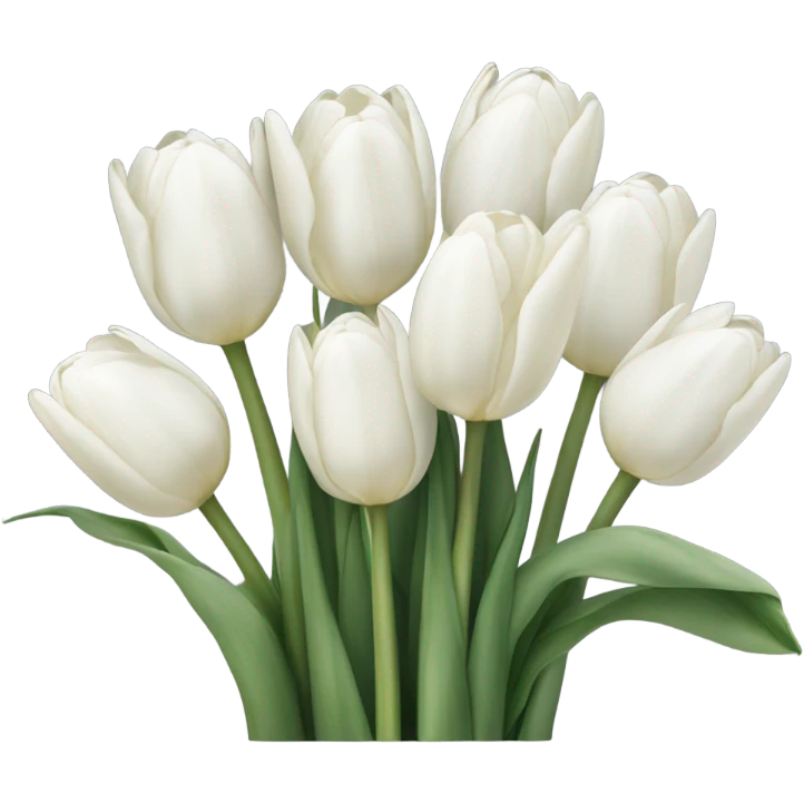 white tulip bouquet  emoji