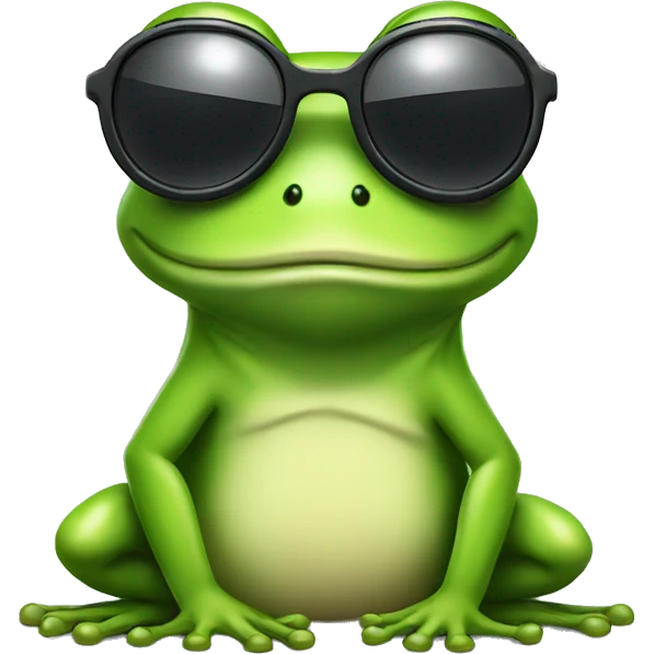 Frog with sunglasses happy emoji