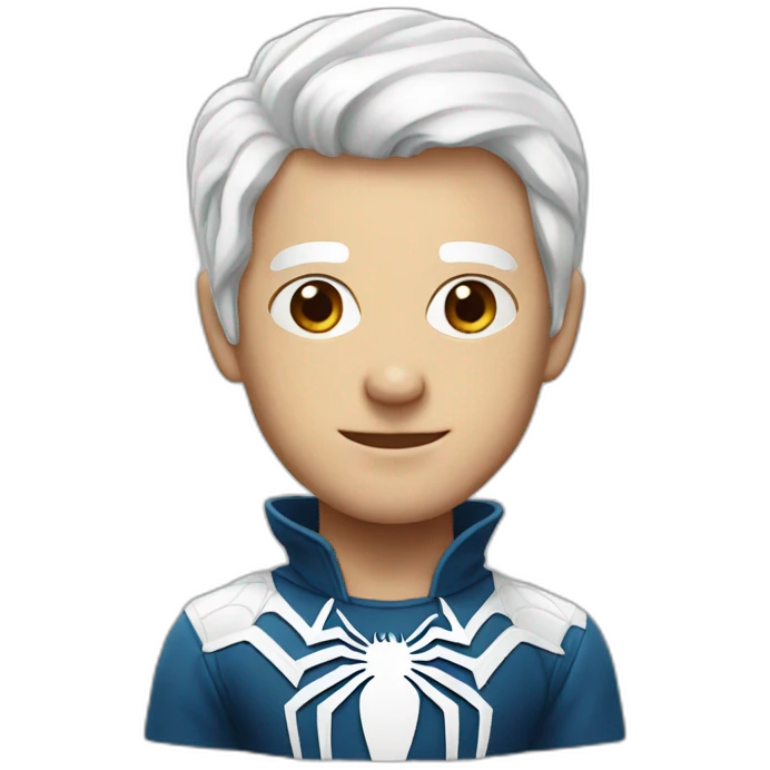 White Spiderman portrait emoji