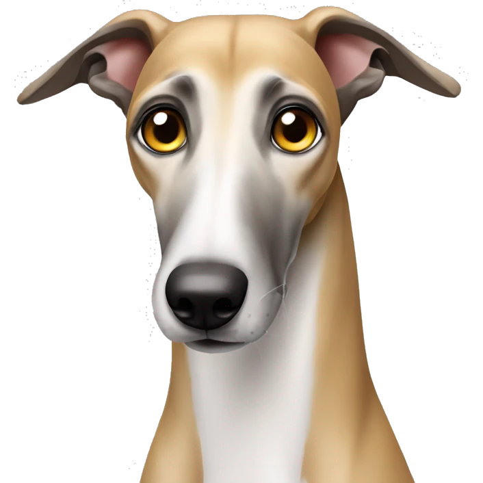 Russian greyhound dog with a very long nose emoji