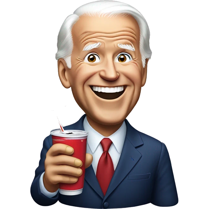 Joe biden holding soda smiles  emoji