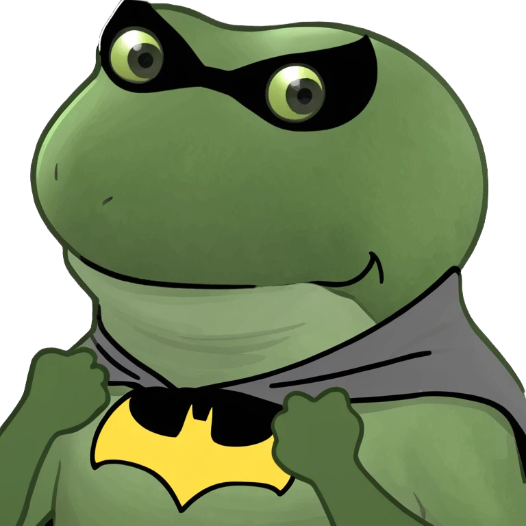 batman character bufo frog meme style emoji