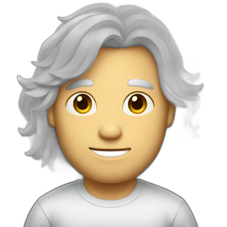 Man with a mid long withe hair with a pencil emoji