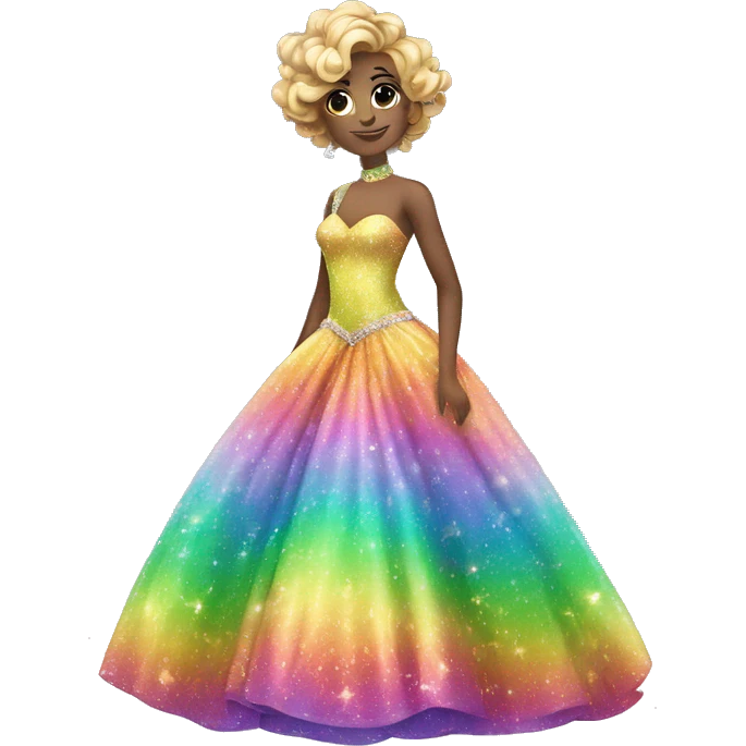 rainbow sparkle ball gown emoji