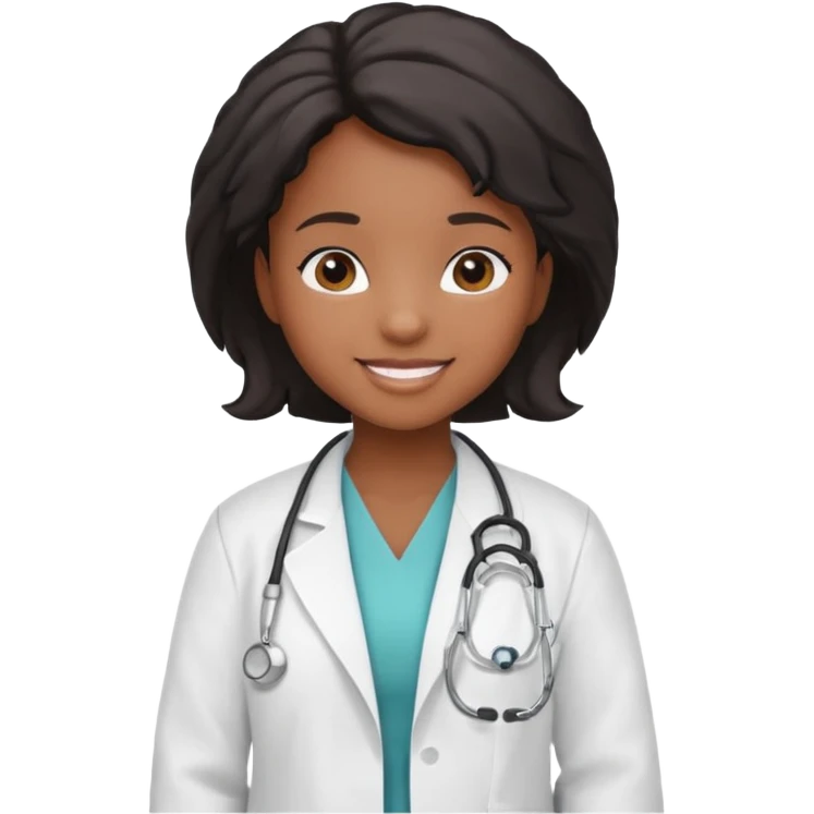 black girl child doctor emoji