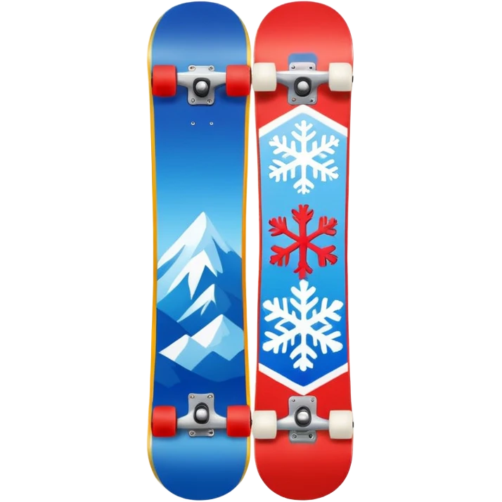 snow board,colorful, negative: character. emoji