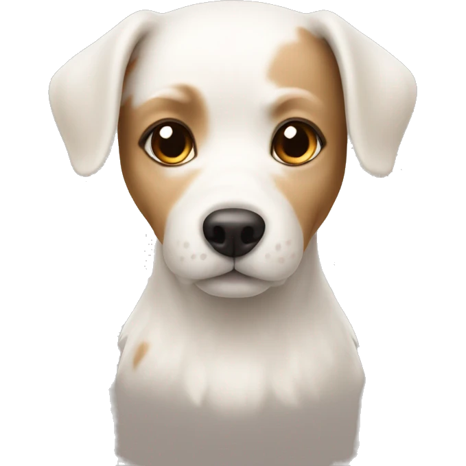Little white dog with tan patches emoji