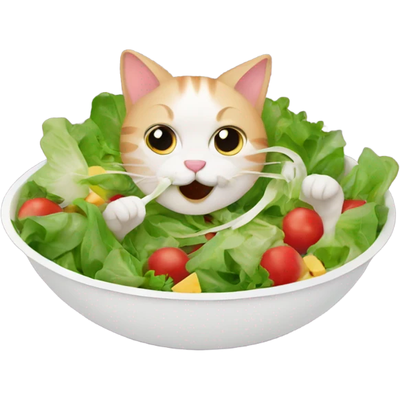 Cat eat salad emoji