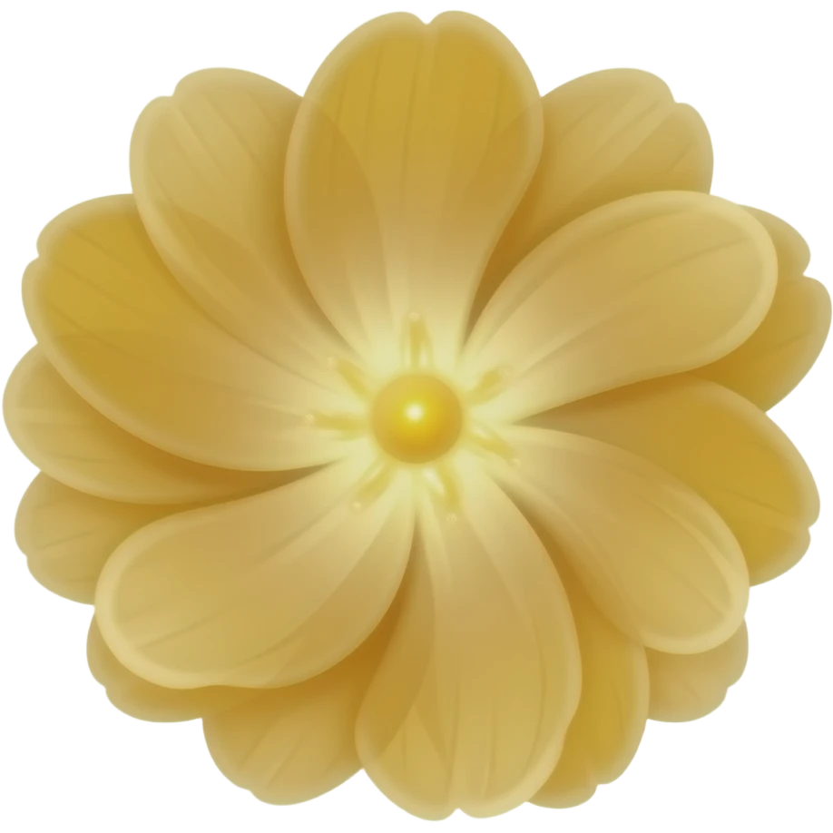 Luminous bioluminescent, detailed golden flower emoji