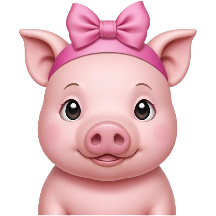 the pig with the pink ribbon on her head emoji