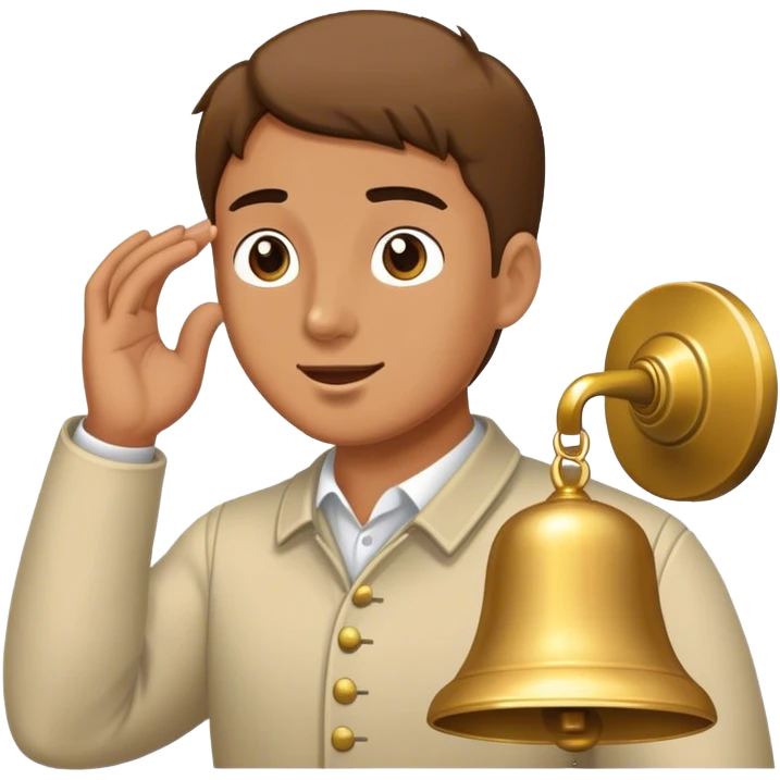 a man rings a bell emoji