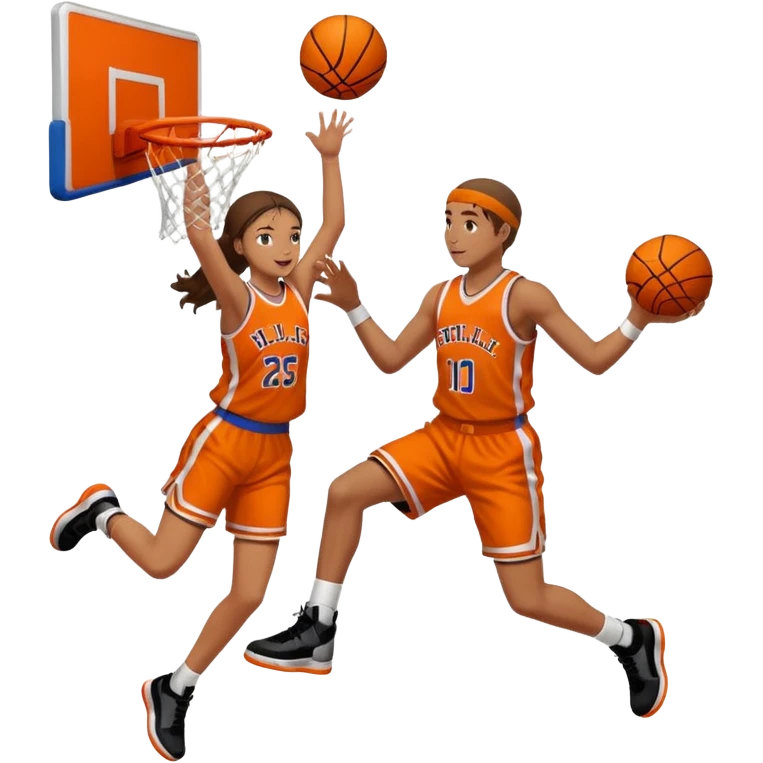 Guy dunking on a girl emoji