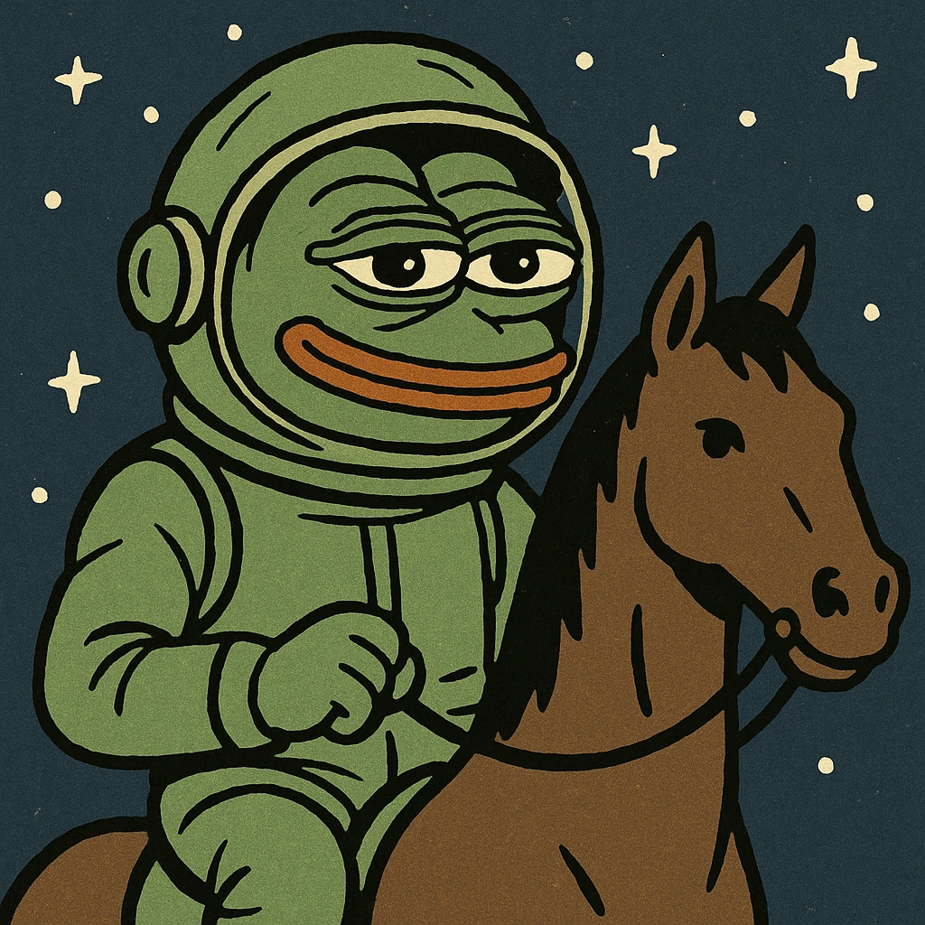 astronaut on horseback with stars in background emoji
