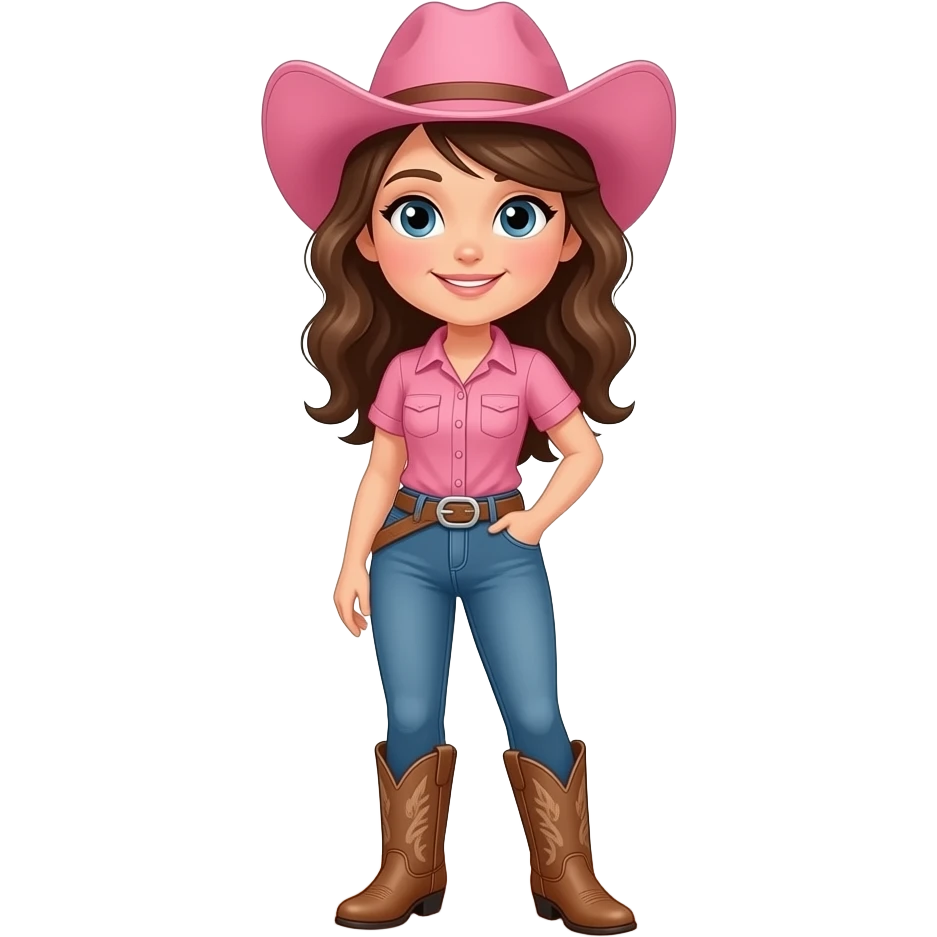 pink cowgirl with pink cowgirl hat emoji