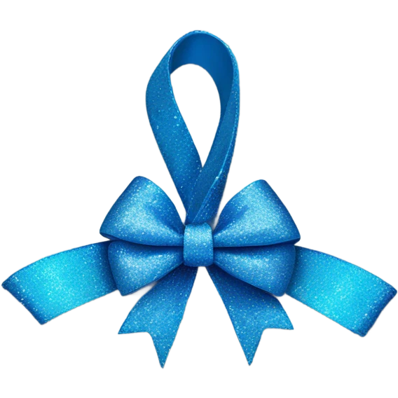Blue bow with sparkle emoji on the top right corner of the bow￼ emoji