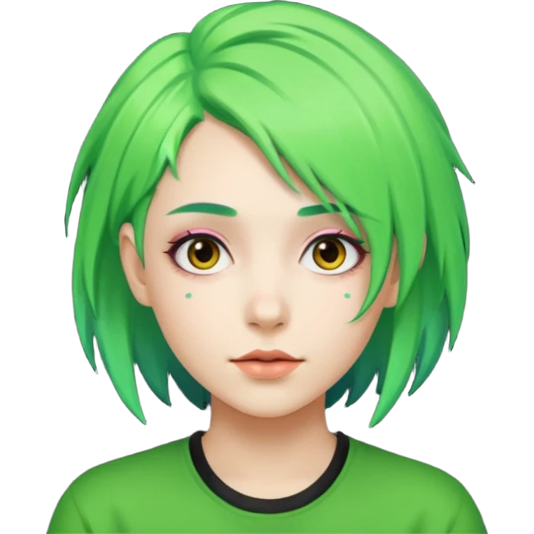 Neon  ,green ,Haired People  emoji